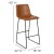 Flash Furniture 2-ET-ER18345-30-LB-GG Reagan 30" Light Brown LeatherSoft Bar Height Bar Stool, Set of 2 addl-5