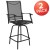 Flash Furniture 2-ET-SWVLPTO-30-BK-GG All-Weather Black Textilene Swivel Patio Stool with High Back & Armrests, Set of 2 addl-2