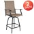 Flash Furniture 2-ET-SWVLPTO-30-GG All-Weather Brown Textilene Swivel Patio Stool with High Back & Armrests, Set of 2 addl-2
