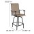 Flash Furniture 2-ET-SWVLPTO-30-GG All-Weather Brown Textilene Swivel Patio Stool with High Back & Armrests, Set of 2 addl-5