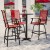 Flash Furniture 2-ET-SWVLPTO-30-RD-GG All-Weather Red Textilene Swivel Patio Stool with High Back & Armrests, Set of 2  addl-6