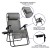 Flash Furniture 2-GM-103122SS-GR-GG Gray Mesh Zero Gravity Adjustable Reclining Lounge Chair with Pillow and Cup Holder Tray, Set of 2 addl-4