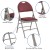 Flash Furniture HA-MC705AF-3-BY-GG Hercules Ultra-Premium Triple Braced Burgundy Fabric Metal Folding Chair with Handle addl-3