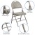 Flash Furniture 2-HA-MC705AV-3-GY-GG Hercules Ultra-Premium Triple Braced Gray Vinyl Metal Folding Chair with Handle, 2 Pack  addl-4