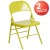 Flash Furniture 2-HF3-CITRON-GG Hercules Colorburst Twisted Citron Triple Braced & Double Hinged Metal Folding Chair, 2 Pack  addl-2