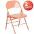 Flash Furniture 2-HF3-CORAL-GG Hercules Colorburst Sedona Coral Triple Braced & Double Hinged Metal Folding Chair, 2 Pack addl-2