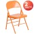 Flash Furniture 2-HF3-ORANGE-GG Hercules Colorburst Orange Marmalade Triple Braced & Double Hinged Metal Folding Chair, 2 Pack addl-2