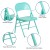 Flash Furniture 2-HF3-TEAL-GG Hercules Colorburst Tantalizing Teal Triple Braced & Double Hinged Metal Folding Chair, 2 Pack addl-4