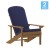Flash Furniture 2-JJ-C14501-CSNBL-TEAK-GG All-Weather Teak Poly Resin Wood Adirondack Chair with Blue Cushions, Set of 2  addl-2
