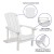 Flash Furniture 2-JJ-C14501-CSNBL-WH-GG All-Weather White Poly Resin Wood Adirondack Chair with Blue Cushions, Set of 2  addl-4