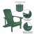 Flash Furniture 2-JJ-C14501-CSNCR-GRN-GG All-Weather Green Poly Resin Wood Adirondack Chair with Cream Cushions, Set of 2  addl-4