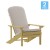 Flash Furniture 2-JJ-C14501-CSNCR-YLW-GG All-Weather Yellow Poly Resin Wood Adirondack Chair with Cream Cushions, Set of 2  addl-2