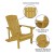 Flash Furniture 2-JJ-C14501-CSNCR-YLW-GG All-Weather Yellow Poly Resin Wood Adirondack Chair with Cream Cushions, Set of 2  addl-4