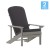 Flash Furniture 2-JJ-C14501-CSNGY-LTG-GG All-Weather Gray Poly Resin Wood Adirondack Chair with Gray Cushions, Set of 2  addl-2