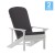 Flash Furniture 2-JJ-C14501-CSNGY-WH-GG All-Weather White Poly Resin Wood Adirondack Chair with Gray Cushions, Set of 2  addl-2