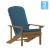 Flash Furniture 2-JJ-C14501-CSNTL-TEAK-GG All-Weather Teak Poly Resin Wood Adirondack Chair with Teal Cushions, Set of 2  addl-2