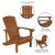 Flash Furniture 2-JJ-C14501-CSNTL-TEAK-GG All-Weather Teak Poly Resin Wood Adirondack Chair with Teal Cushions, Set of 2  addl-4
