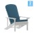 Flash Furniture 2-JJ-C14501-CSNTL-WH-GG All-Weather White Poly Resin Wood Adirondack Chair with Teal Cushions, Set of 2  addl-2