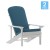 Flash Furniture 2-JJ-C14501-CSNTL-WH-GG All-Weather White Poly Resin Wood Adirondack Chair with Teal Cushions, Set of 2  addl-2