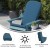 Flash Furniture 2-JJ-C14501-CSNTL-WH-GG All-Weather White Poly Resin Wood Adirondack Chair with Teal Cushions, Set of 2  addl-5