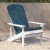 Flash Furniture 2-JJ-C14501-CSNTL-WH-GG All-Weather White Poly Resin Wood Adirondack Chair with Teal Cushions, Set of 2  addl-8