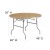 Flash Furniture XA-48-BIRCH-M-GG 48" Round Heavy Duty Birchwood Folding Banquet Table with Metal Edges addl-1