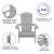 Flash Furniture 2-JJ-C14505-CSNGY-GY-GG Gray Poly Resin Indoor/Outdoor Folding Adirondack Chair with Gray Cushions, Set of 2  addl-4