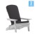 Flash Furniture 2-JJ-C14505-CSNGY-WH-GG White Poly Resin Indoor/Outdoor Folding Adirondack Chair with Gray Cushions, Set of 2  addl-2