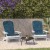 Flash Furniture 2-JJ-C14505-CSNTL-WH-GG White Poly Resin Indoor/Outdoor Folding Adirondack Chair with Teal Cushions, Set of 2  addl-1