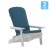 Flash Furniture 2-JJ-C14505-CSNTL-WH-GG White Poly Resin Indoor/Outdoor Folding Adirondack Chair with Teal Cushions, Set of 2  addl-2