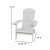 Flash Furniture 2-JJ-C14505-CSNTL-WH-GG White Poly Resin Indoor/Outdoor Folding Adirondack Chair with Teal Cushions, Set of 2  addl-6