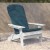 Flash Furniture 2-JJ-C14505-CSNTL-WH-GG White Poly Resin Indoor/Outdoor Folding Adirondack Chair with Teal Cushions, Set of 2  addl-8