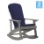 Flash Furniture 2-JJ-C14705-CSNBL-GY-GG All-Weather Poly Resin Gray Wood Adirondack Rocking Chair with Blue Cushions, Set of 2  addl-2
