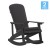 Flash Furniture 2-JJ-C14705-CSNGY-BK-GG All-Weather Black Poly Resin Wood Adirondack Rocking Chair with Gray Cushions, Set of 2 addl-2