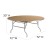 Flash Furniture XA-72-BIRCH-M-GG 72" Round Heavy Duty Birchwood Folding Banquet Table with Metal Edges addl-1