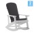 Flash Furniture 2-JJ-C14705-CSNGY-WH-GG All-Weather White Poly Resin Wood Adirondack Rocking Chair with Gray Cushions, Set of 2  addl-2