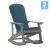 Flash Furniture 2-JJ-C14705-CSNTL-GY-GG All-Weather Gray Poly Resin Wood Adirondack Rocking Chair with Teal Cushions, Set of 2  addl-2