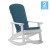 Flash Furniture 2-JJ-C14705-CSNTL-WH-GG All-Weather Poly Resin Wood Adirondack Rocking Chair in White with Teal Cushions, Set of 2 addl-2