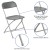 Flash Furniture 2-LE-L-3-GREY-GG Hercules 650 lb. Capacity Lightweight Gray Plastic Folding Chair, 2 Pack  addl-11