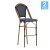 Flash Furniture 2-SDA-AD642001-BS-NVYWH-NAT-GG Indoor/Outdoor Black/White PE Rattan French Bistro Bar Stool, Natural Frame, 2/Set addl-2