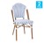 Flash Furniture 2-SDA-AD642001-F-WHGY-NAT-GG Indoor/OutdoorWhite/Gray PE Rattan French Bistro Stacking Chair with Natural Frame, 2/Set addl-2