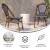 Flash Furniture 2-SDA-AD642001-NVYWH-NAT-GG Indoor/Outdoor Commercial Navy/White PE Rattan French Bistro Stacking Chair with Natural Bamboo Print Aluminum Frame, Set of 2 addl-4