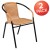 Flash Furniture 2-TLH-037-BGE-GG Lila Beige Rattan Indoor/Outdoor Restaurant Stack Chair, Set of 2 addl-2