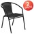Flash Furniture 2-TLH-037-BK-GG Lila Black Rattan Indoor/Outdoor Restaurant Stack Chair, Set of 2 addl-2