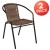 Flash Furniture 2-TLH-037-DK-BN-GG Lila Medium Brown Rattan Indoor/Outdoor Restaurant Stack Chair, Set of 2 addl-2