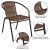 Flash Furniture 2-TLH-037-DK-BN-GG Lila Medium Brown Rattan Indoor/Outdoor Restaurant Stack Chair, Set of 2 addl-5