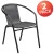 Flash Furniture 2-TLH-037-GY-GG Lila Gray Rattan Indoor/Outdoor Restaurant Stack Chair, Set of 2 addl-2