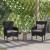 Flash Furniture 2-TW-3WBE074-BK-GG All-Weather Modern Black Wicker Patio Armchair with Gray Cushions, Set of 2 addl-1