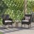 Flash Furniture 2-TW-3WBE074-BR-GG All-Weather Modern Espresso Wicker Patio Armchair and Cream Cushions, Set of 2 addl-1