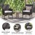 Flash Furniture 2-TW-3WBE074-BR-GG All-Weather Modern Espresso Wicker Patio Armchair and Cream Cushions, Set of 2 addl-4